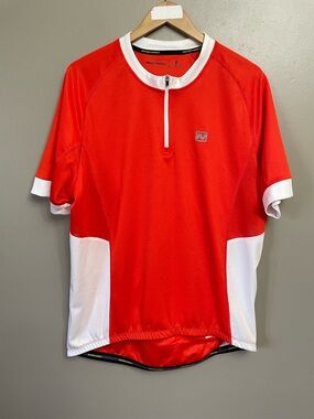Nishiki Cycling Jersey Men's XL 1/4 Zip Red Orange White